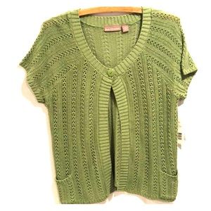 Green Short Sleeve Cardigan